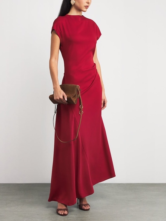 STAUD Dresses & Skirts - STAUD Zaya Draped Maxi Dress Red Size 0 NWT Designer Gown